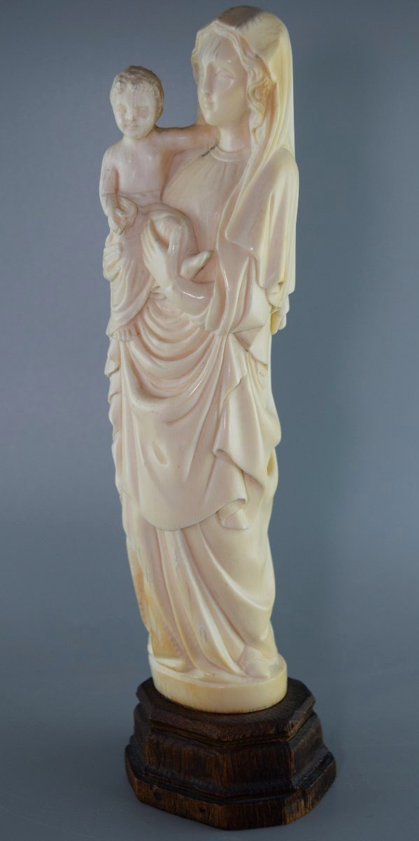 Vierge à l’Enfant en ivoire – France, XIXe siècle, vers 1820–1880 – H. 30 cm-photo-2