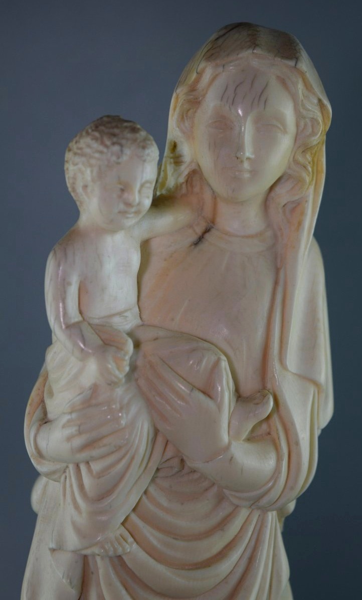 Vierge à l’Enfant en ivoire – France, XIXe siècle, vers 1820–1880 – H. 30 cm-photo-3