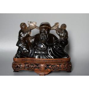 Chinese Sculpture In Smoky Quartz (cairngorm) – Late 19th Century