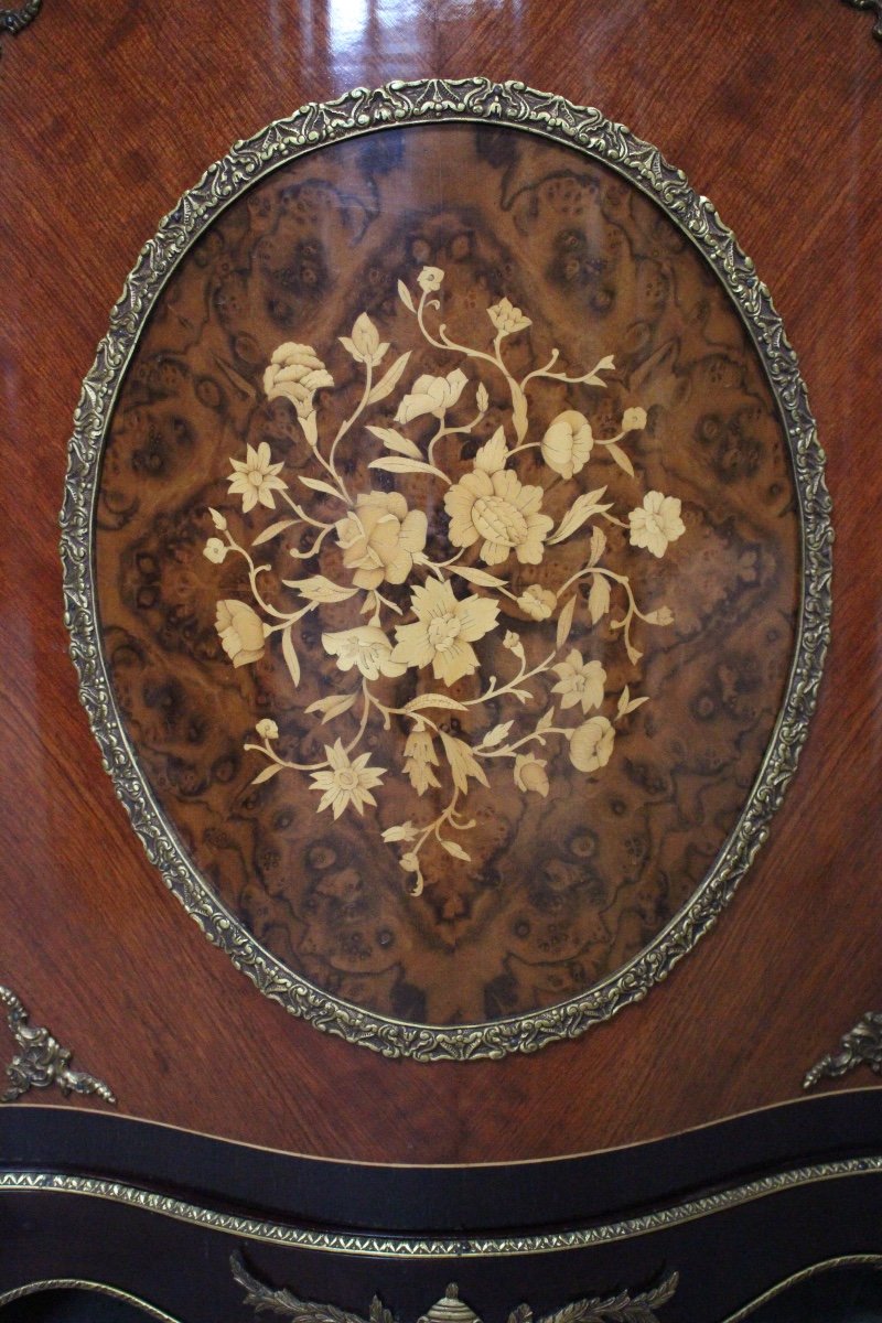 Meuble D’appuis Galbé Toutes Faces En Marqueterie De Style Napoléon III  -photo-2