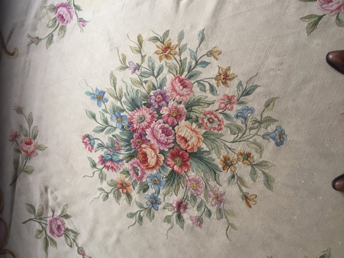 Large Round Aubusson Rug 19th Century -photo-2