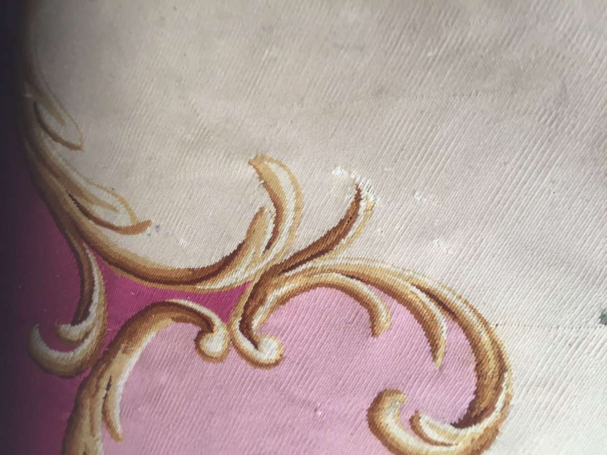 Large Round Aubusson Rug 19th Century -photo-3