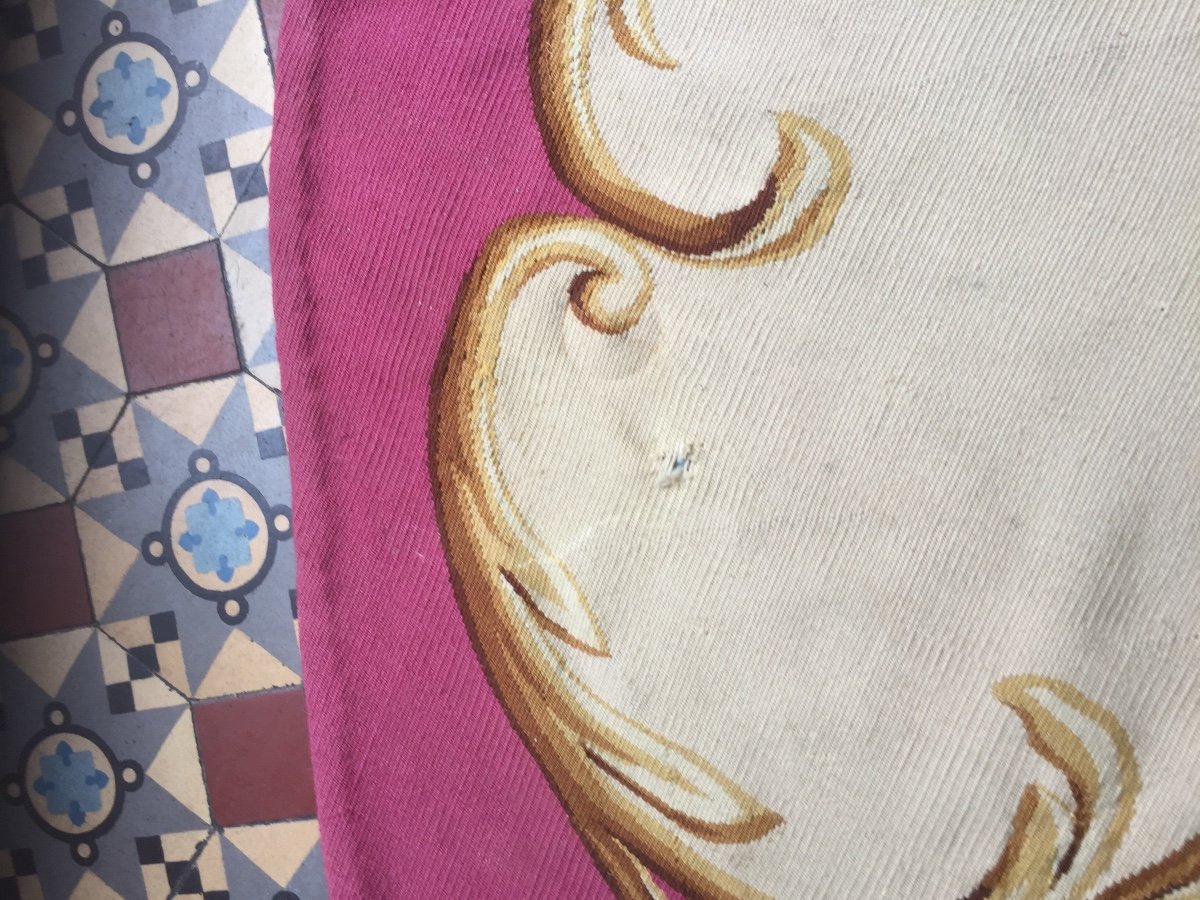 Large Round Aubusson Rug 19th Century -photo-4