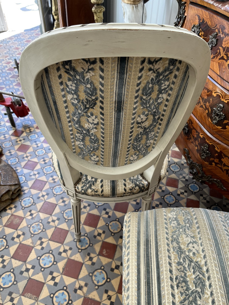 6 Louis XVI Style Medallion Chairs -photo-3