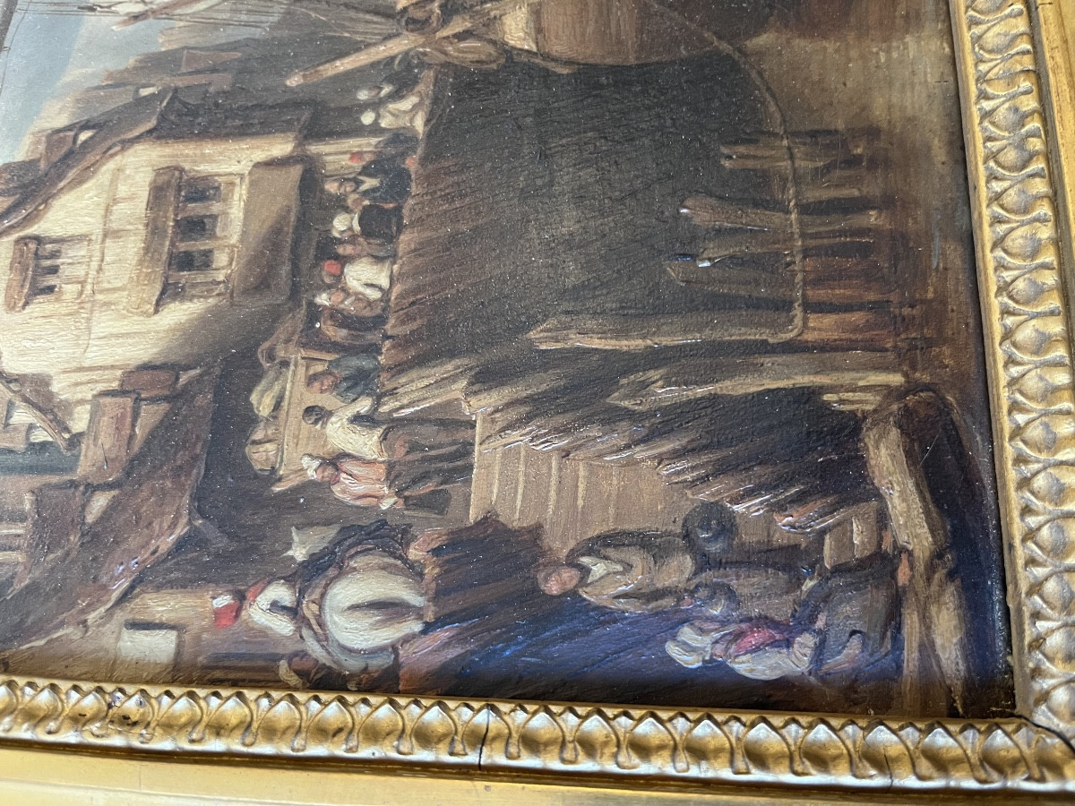 Marine Painting Oil On Canvas 19th Century -photo-1