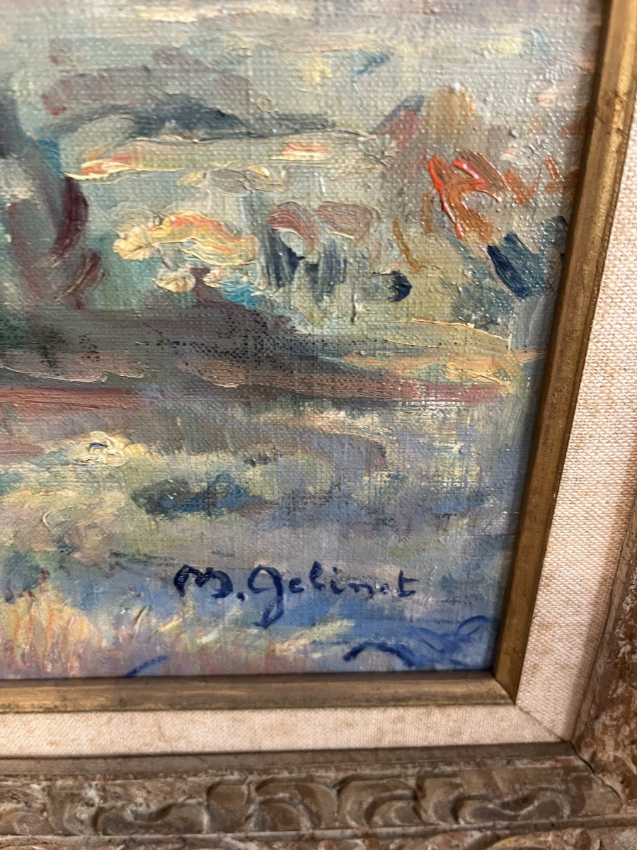 Tableau Huile sur toile . Paysage Salon des indépendants -photo-2
