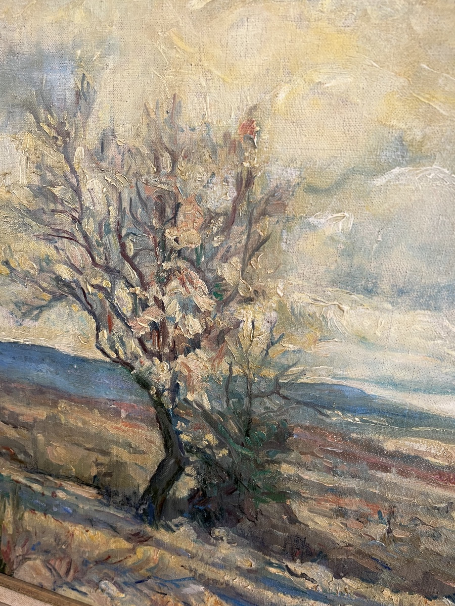 Tableau Huile sur toile . Paysage Salon des indépendants -photo-1