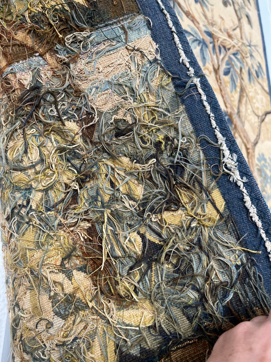 Antique Aubusson Tapestry Verdure With Heron -photo-2