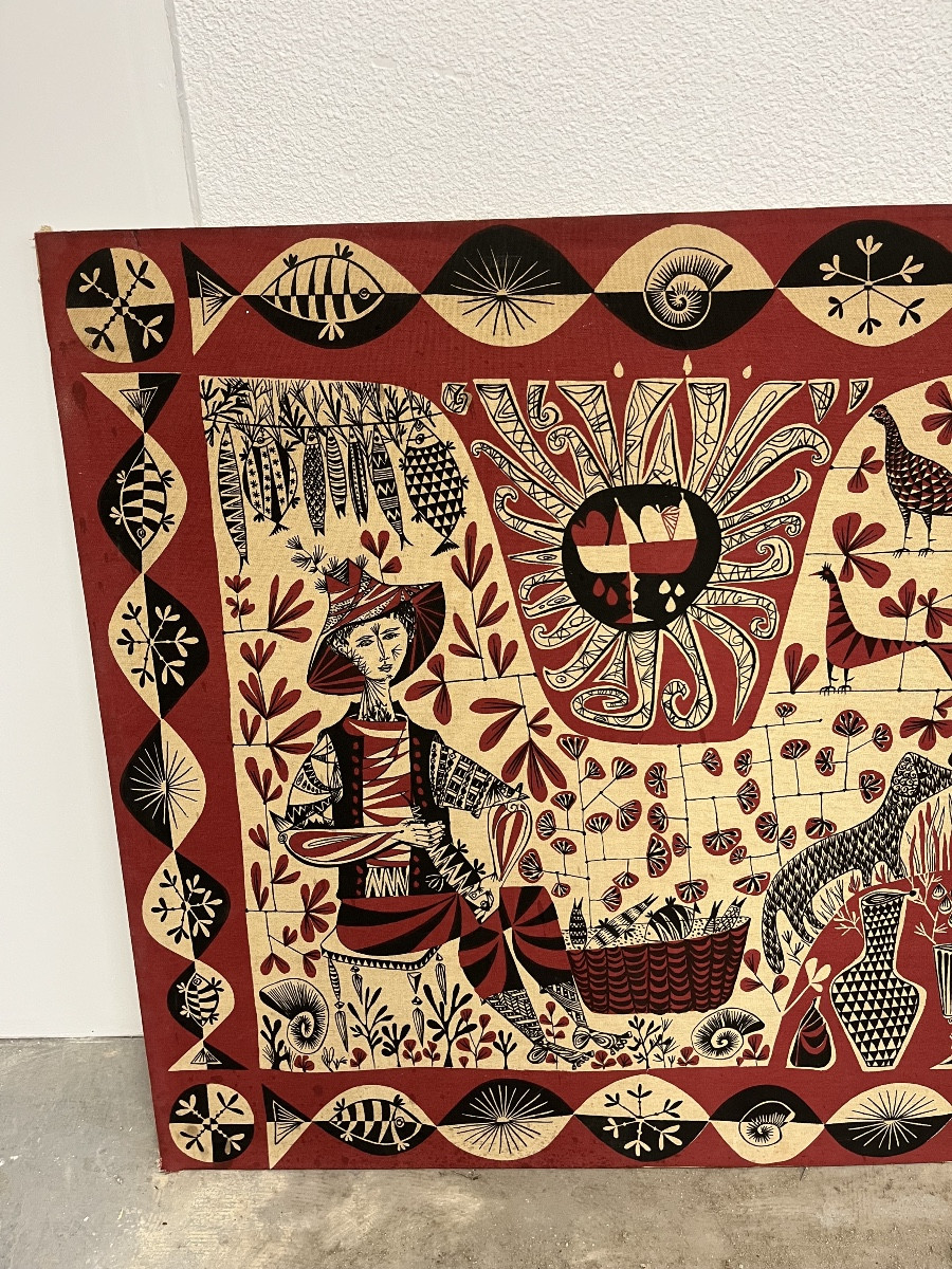 Tapestry "the Fish Market" By R. Fumeron-photo-4