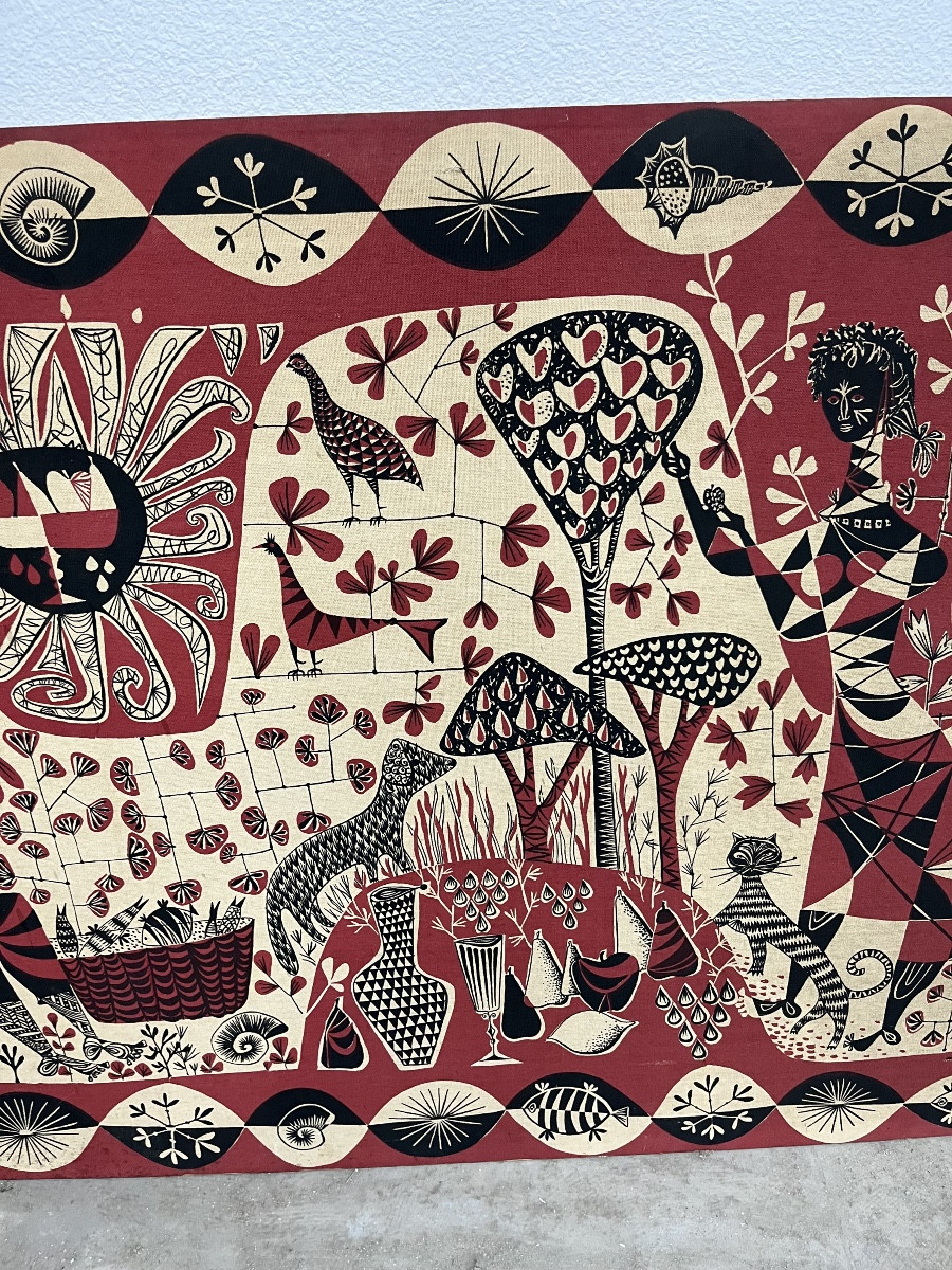 Tapestry "the Fish Market" By R. Fumeron-photo-1