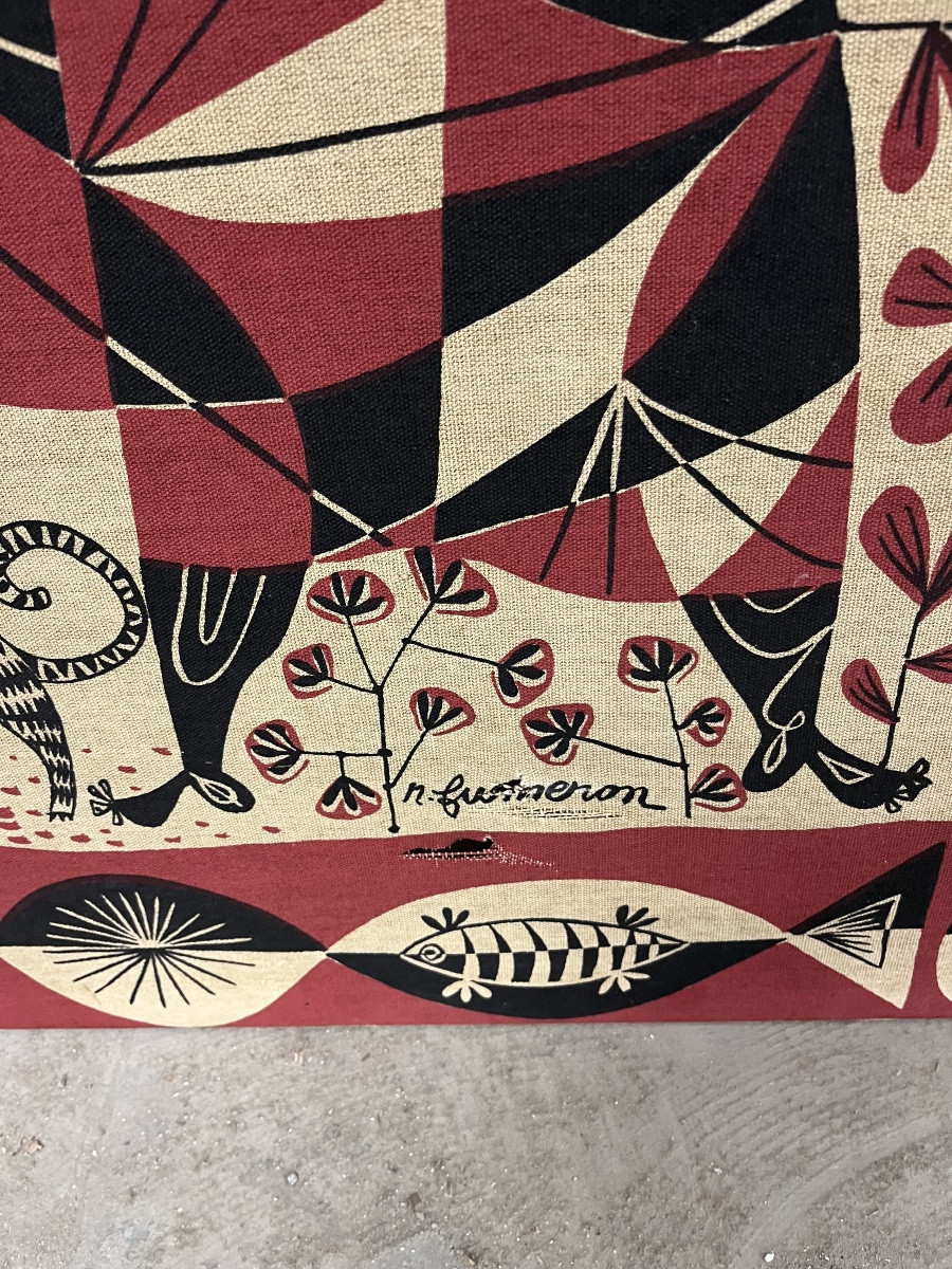 Tapestry "the Fish Market" By R. Fumeron-photo-2