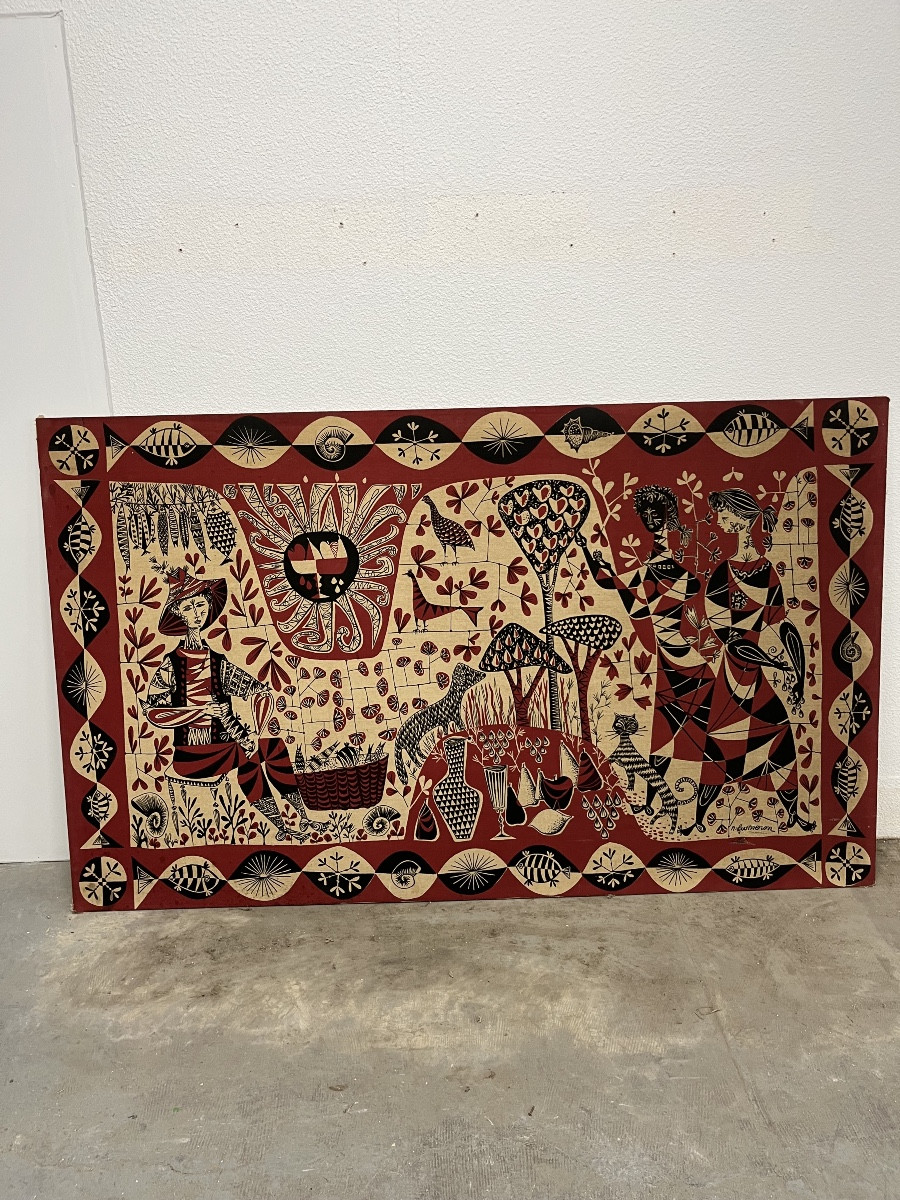 Tapestry "the Fish Market" By R. Fumeron