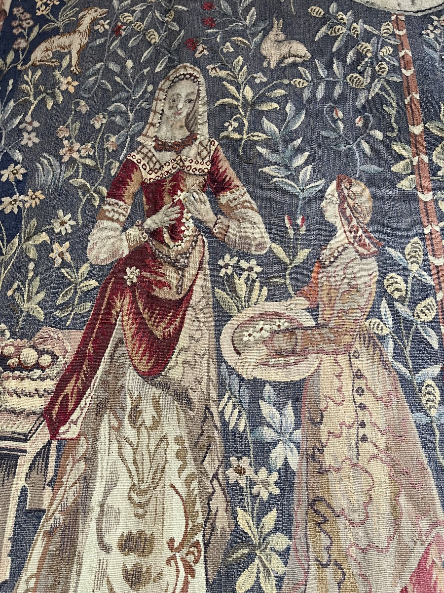 Aubusson Tapestry The Lady And The Unicorn 19th Century -photo-3