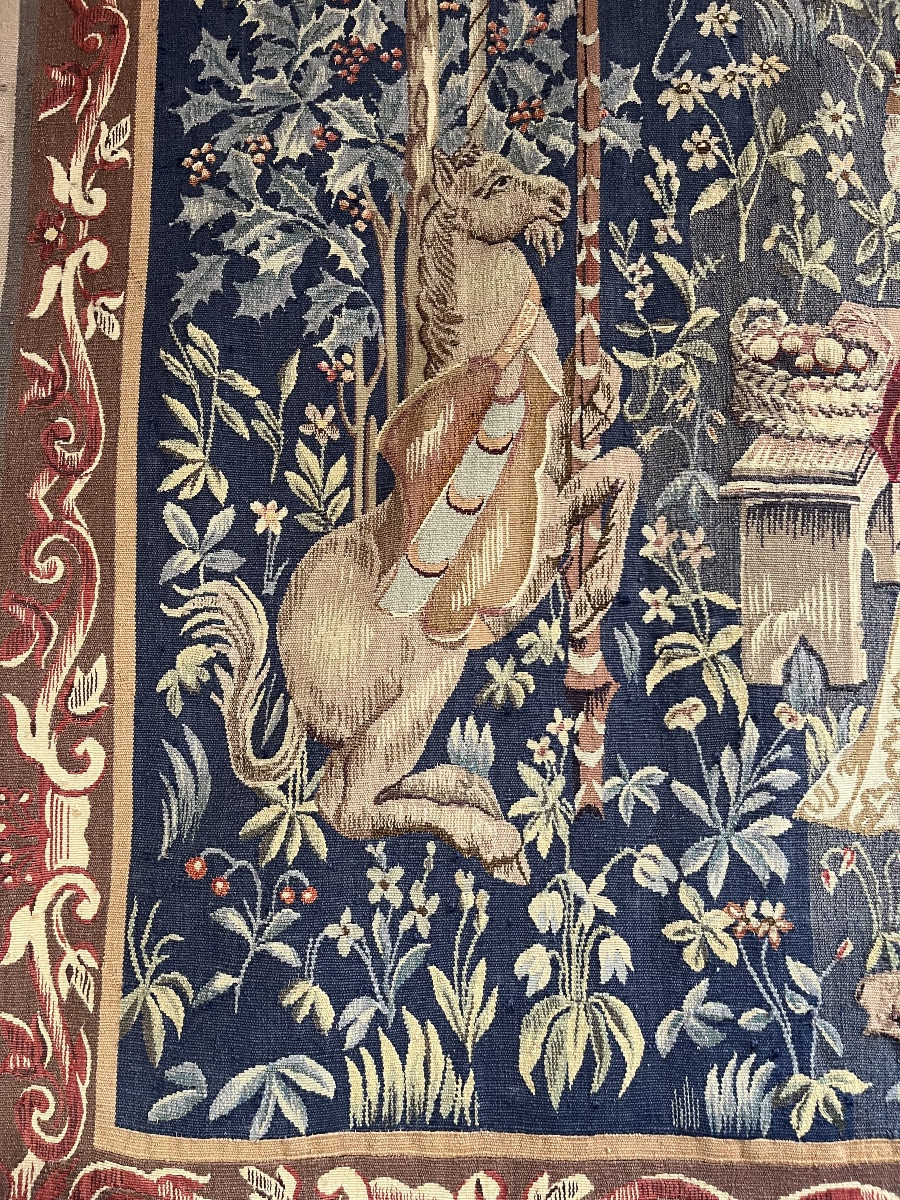 Aubusson Tapestry The Lady And The Unicorn 19th Century -photo-4