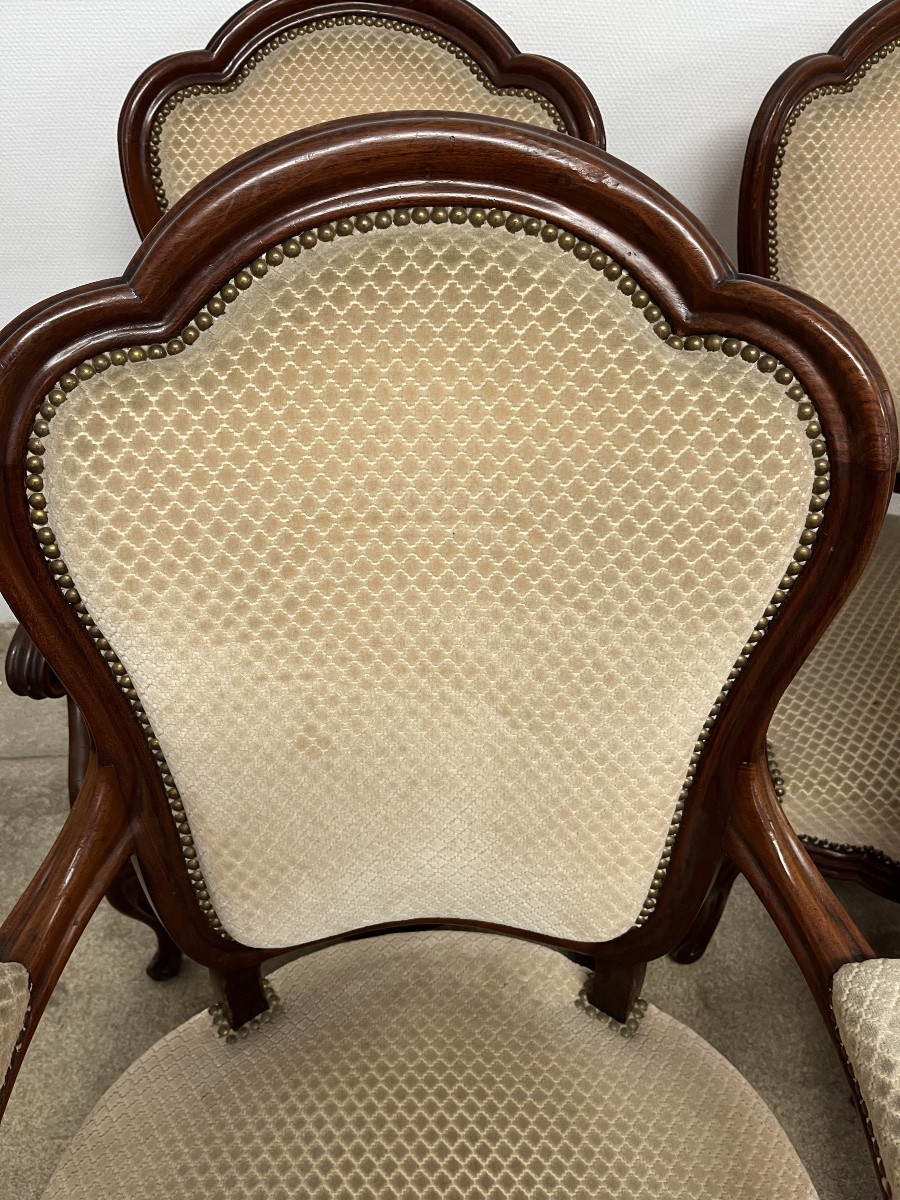 4 fauteuils 19 éme Siècle en acajou -photo-2