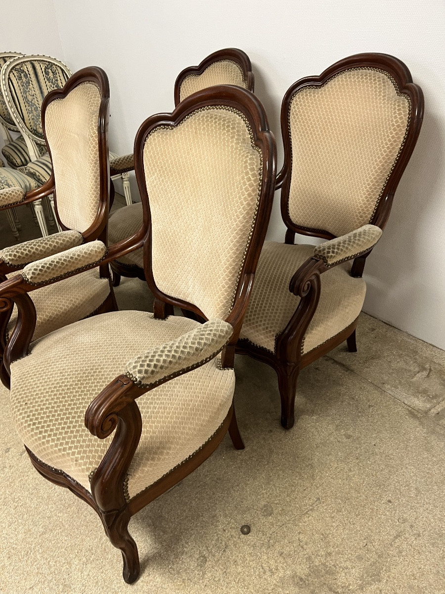 4 fauteuils 19 éme Siècle en acajou -photo-1