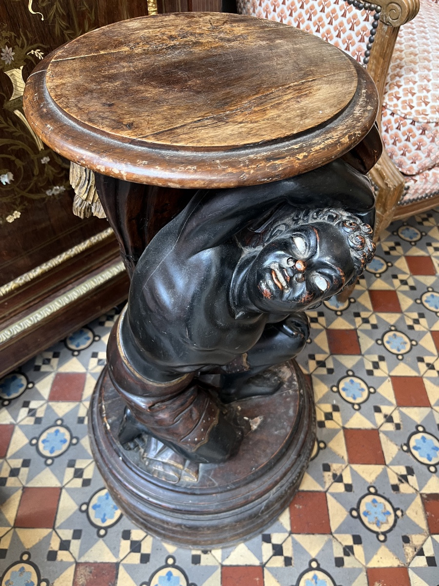 Stand Called “portefaix” Depicting A Nubian, Napoleon III Period -photo-2