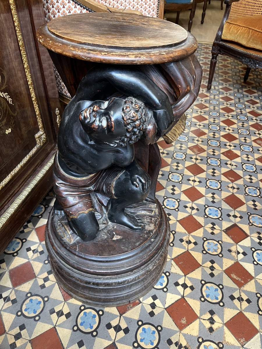 Stand Called “portefaix” Depicting A Nubian, Napoleon III Period 