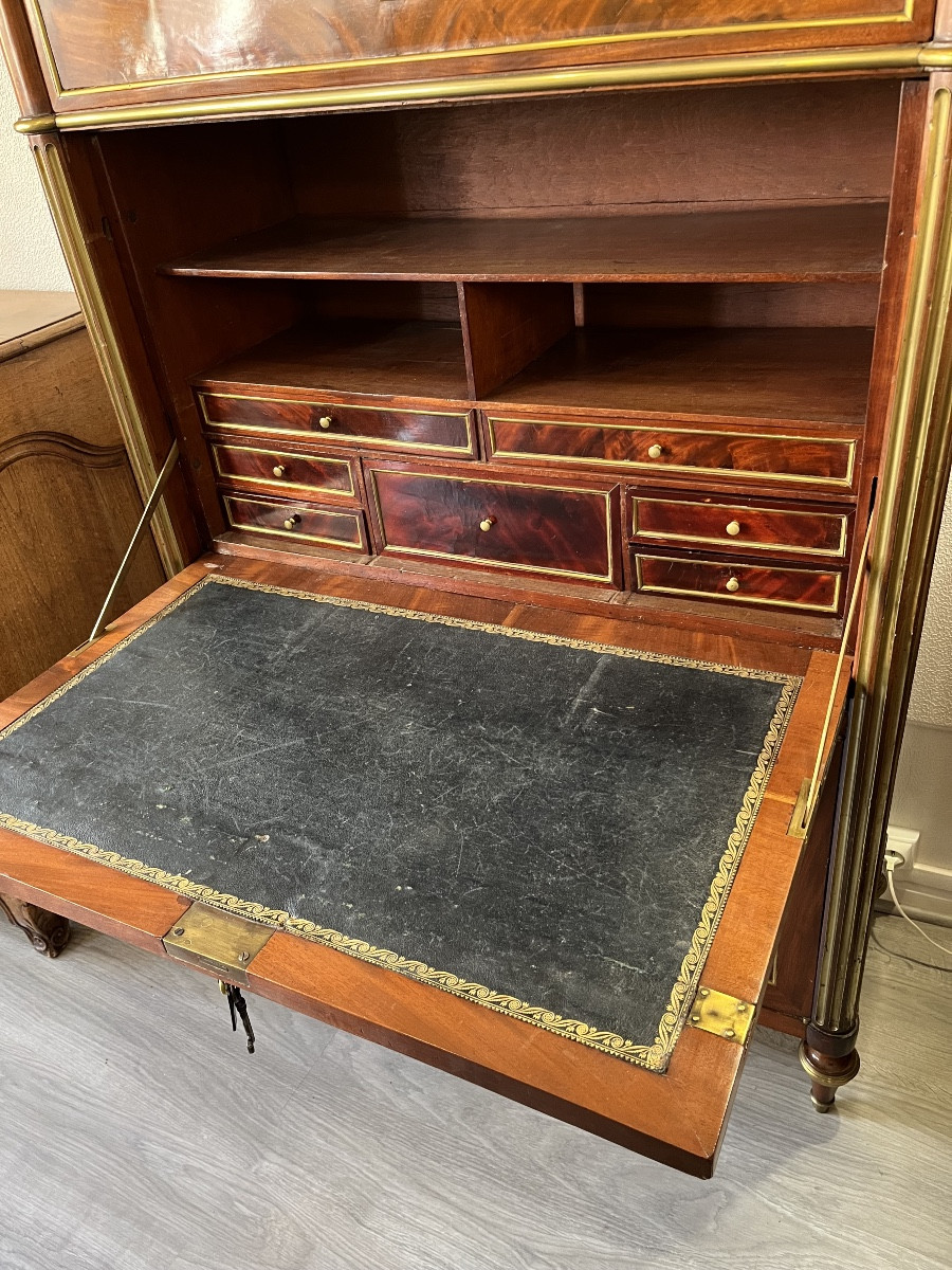 Louis XVI Period Mahogany Drop-leaf Secretary -photo-3