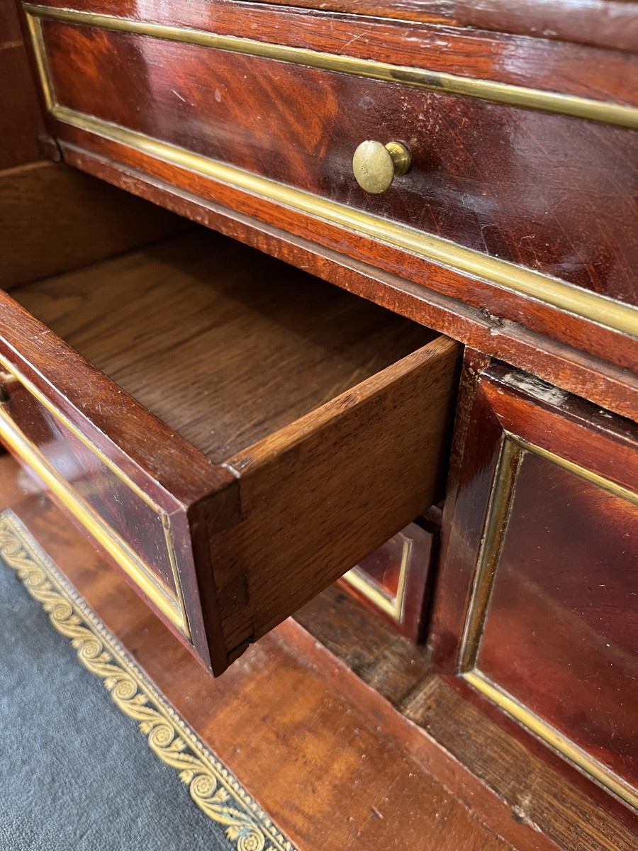 Louis XVI Period Mahogany Drop-leaf Secretary -photo-4