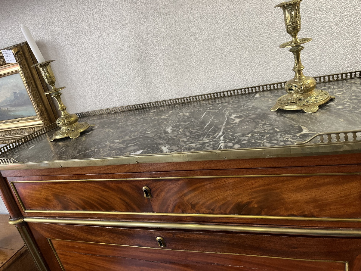 Louis XVI Period Mahogany Drop-leaf Secretary -photo-8