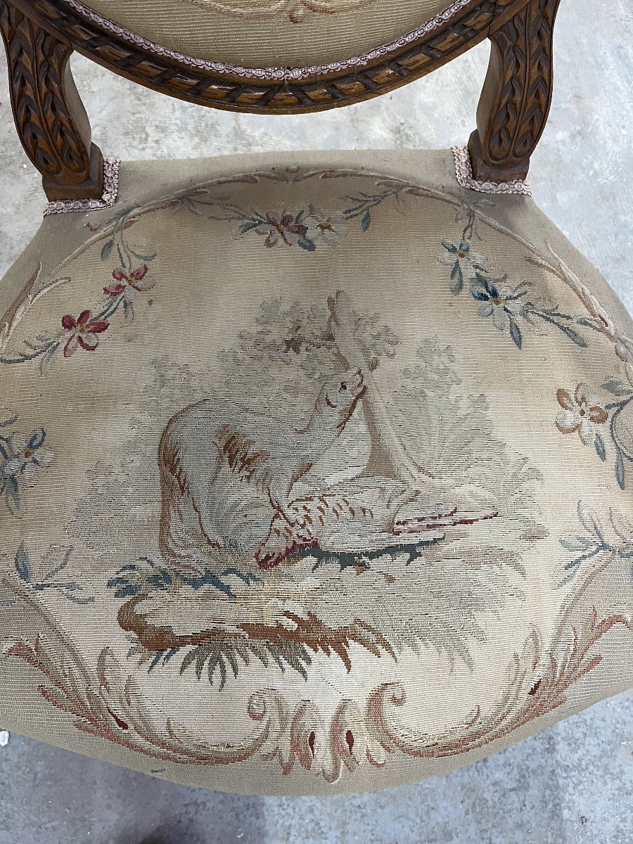 Salon Louis XVI  recouvert de Tapisserie d’Aubusson-photo-3