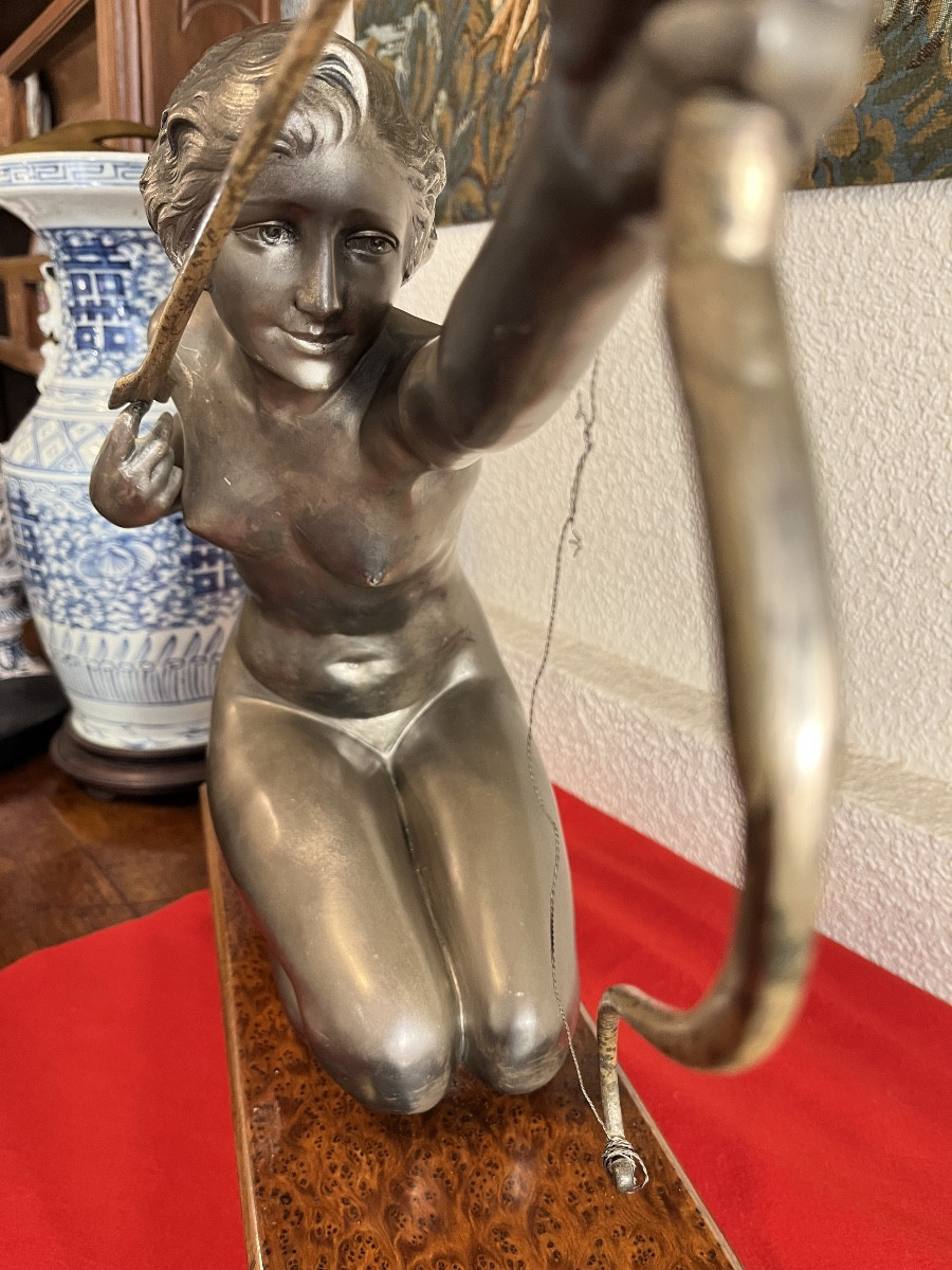  Bronze Diana The Huntress Art Deco Period By Cipriani-photo-2
