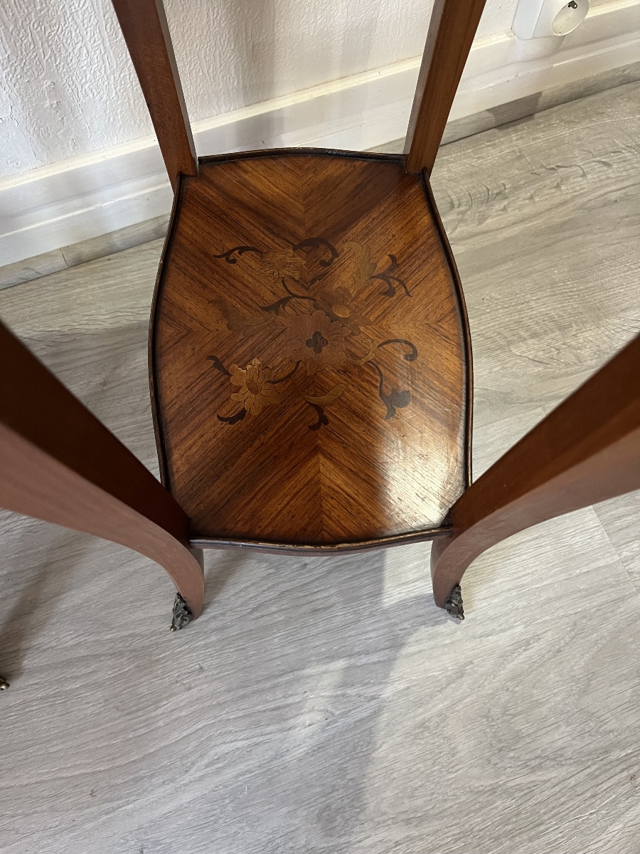 Pair Of Louis XV Style Marquetry Occasional Furniture-photo-1