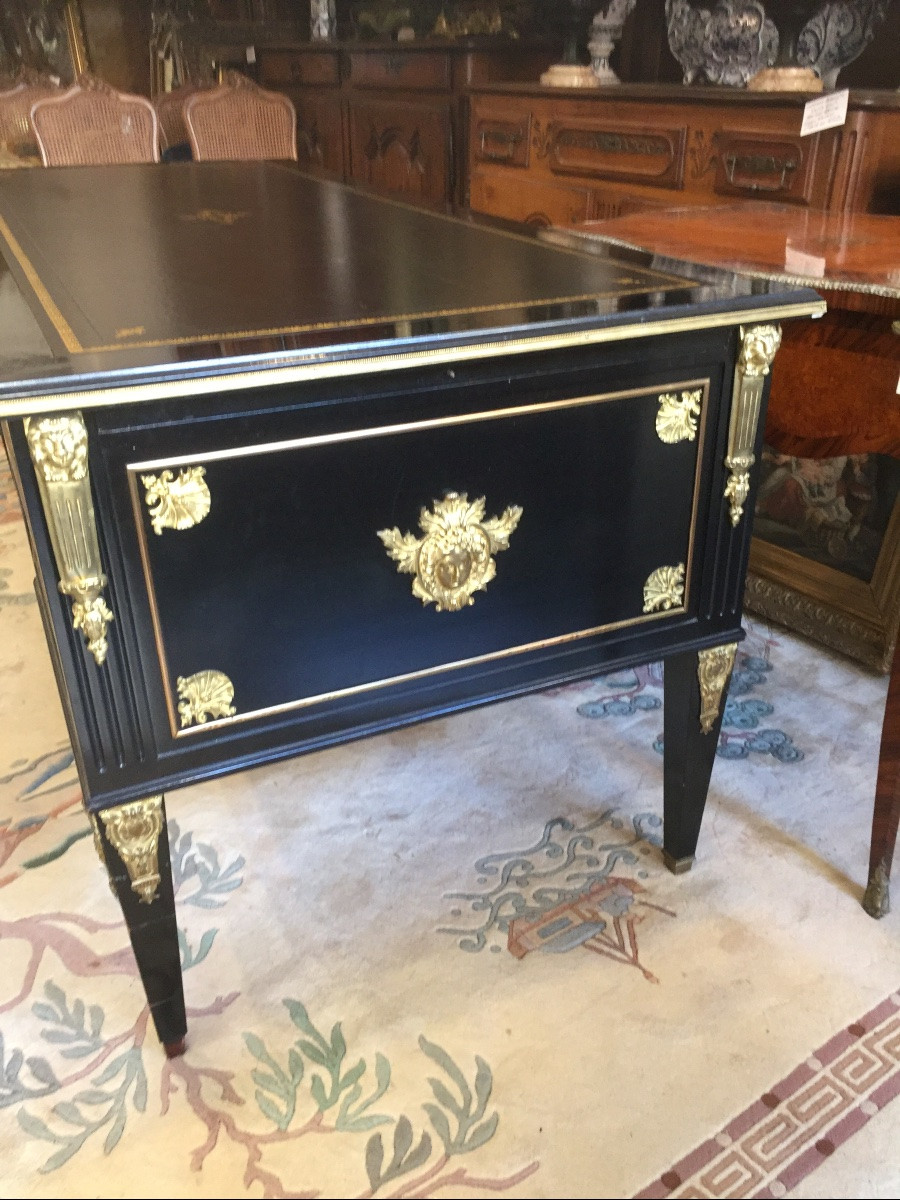 Bureau plat Ministre de style Louis XVI -photo-4