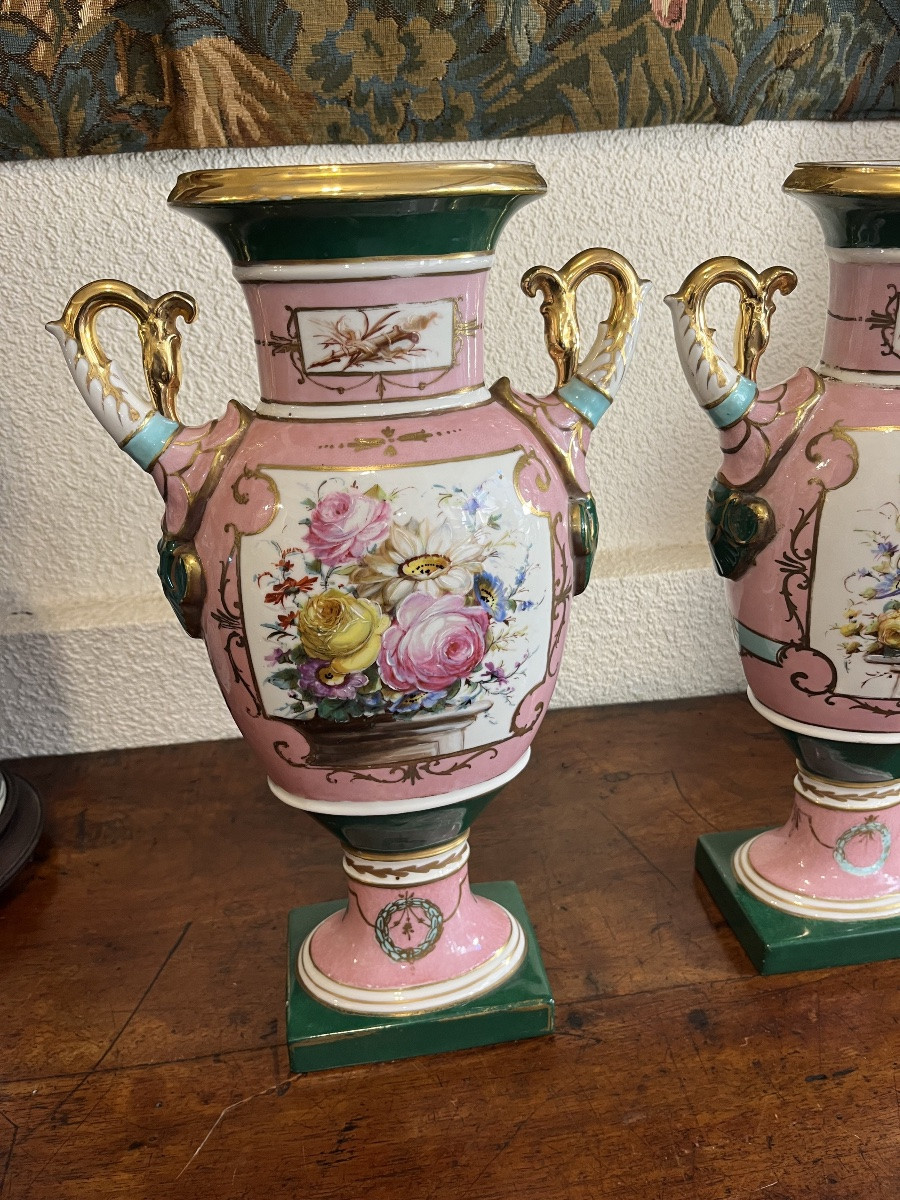 Pair Of Polychrome Sèvres Porcelain Vases -photo-2