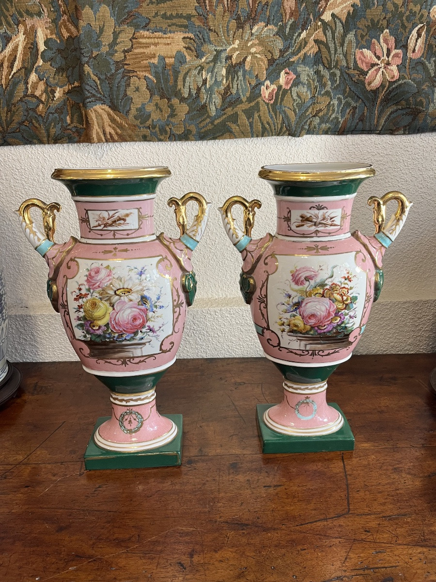 Pair Of Polychrome Sèvres Porcelain Vases -photo-3