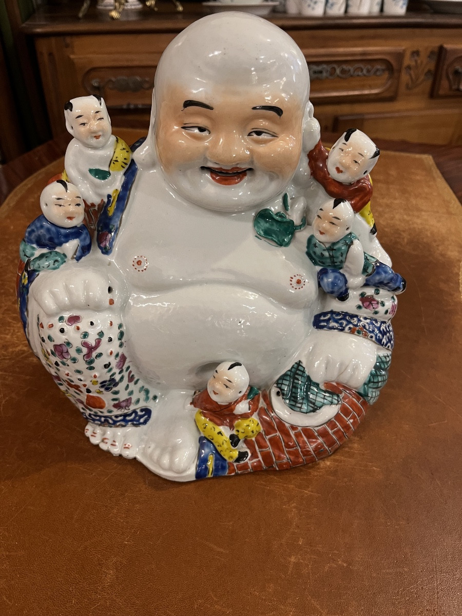 Bouddha en porcelaine Chine Ancien
