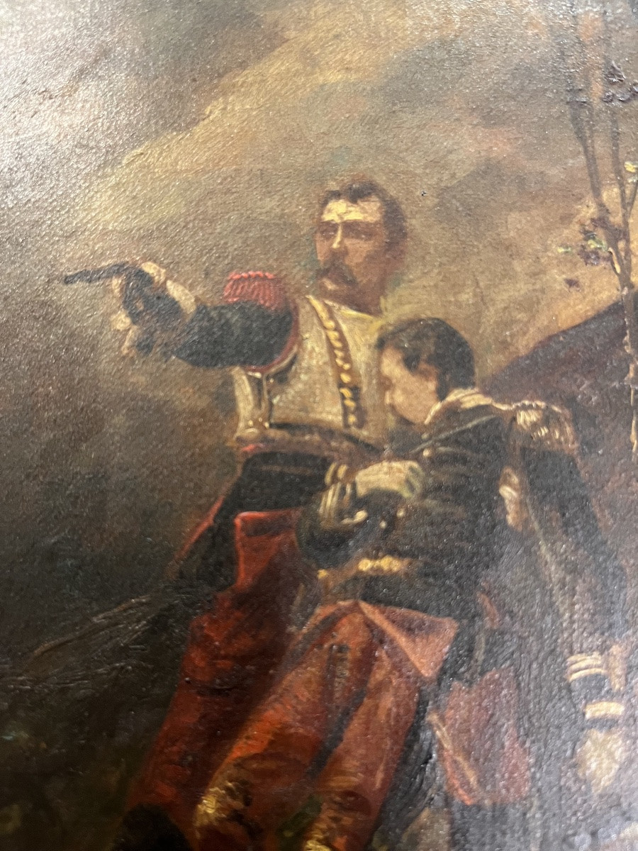 Tableau signè  scène militaire 19 éme siècle -photo-2