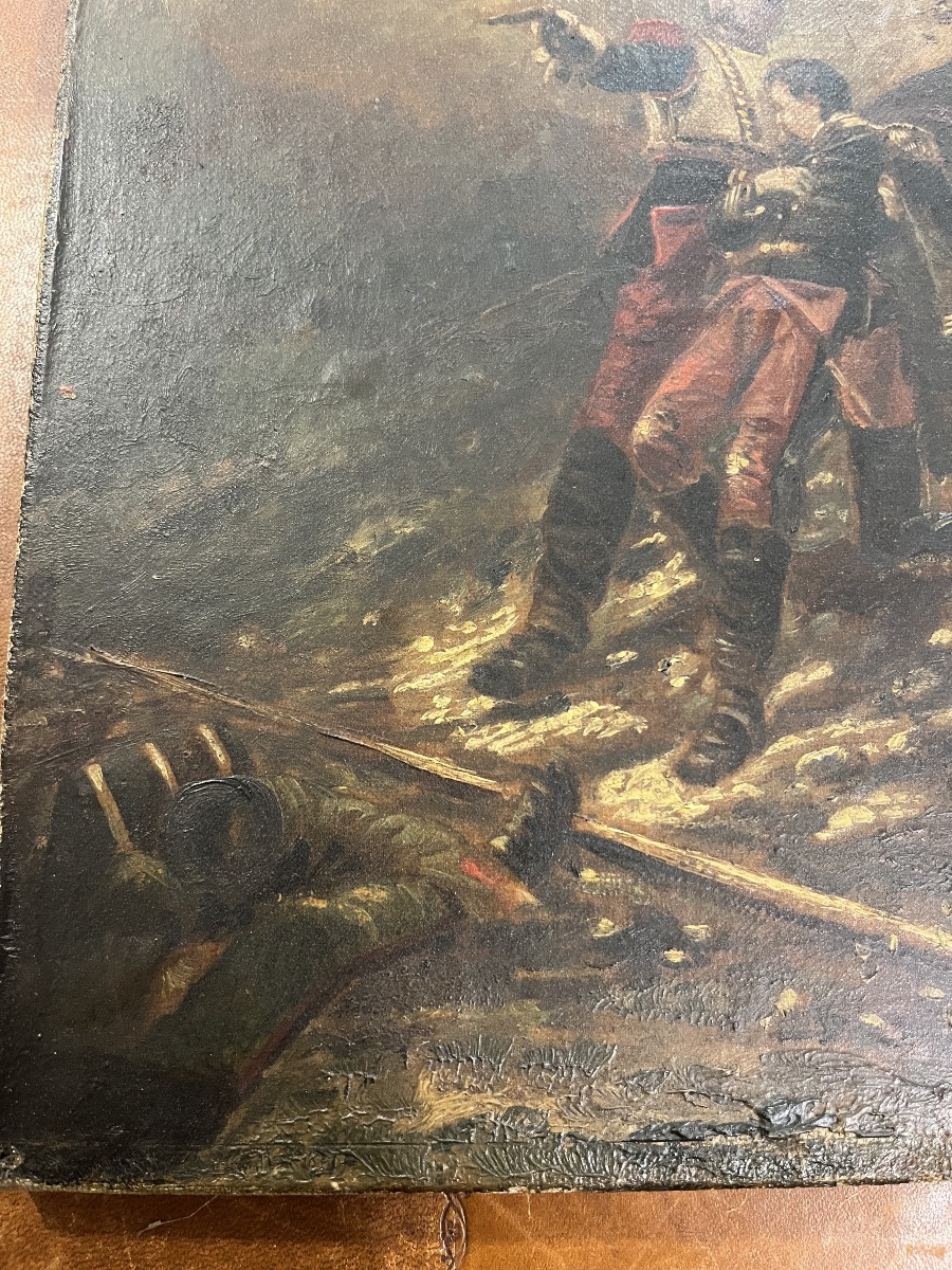 Tableau signè  scène militaire 19 éme siècle -photo-2