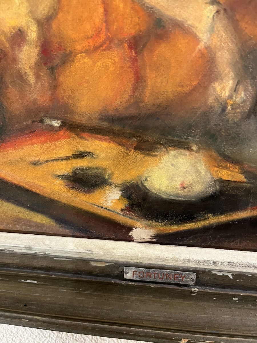 Pastel nue allongée par Louis Fortuney-photo-1