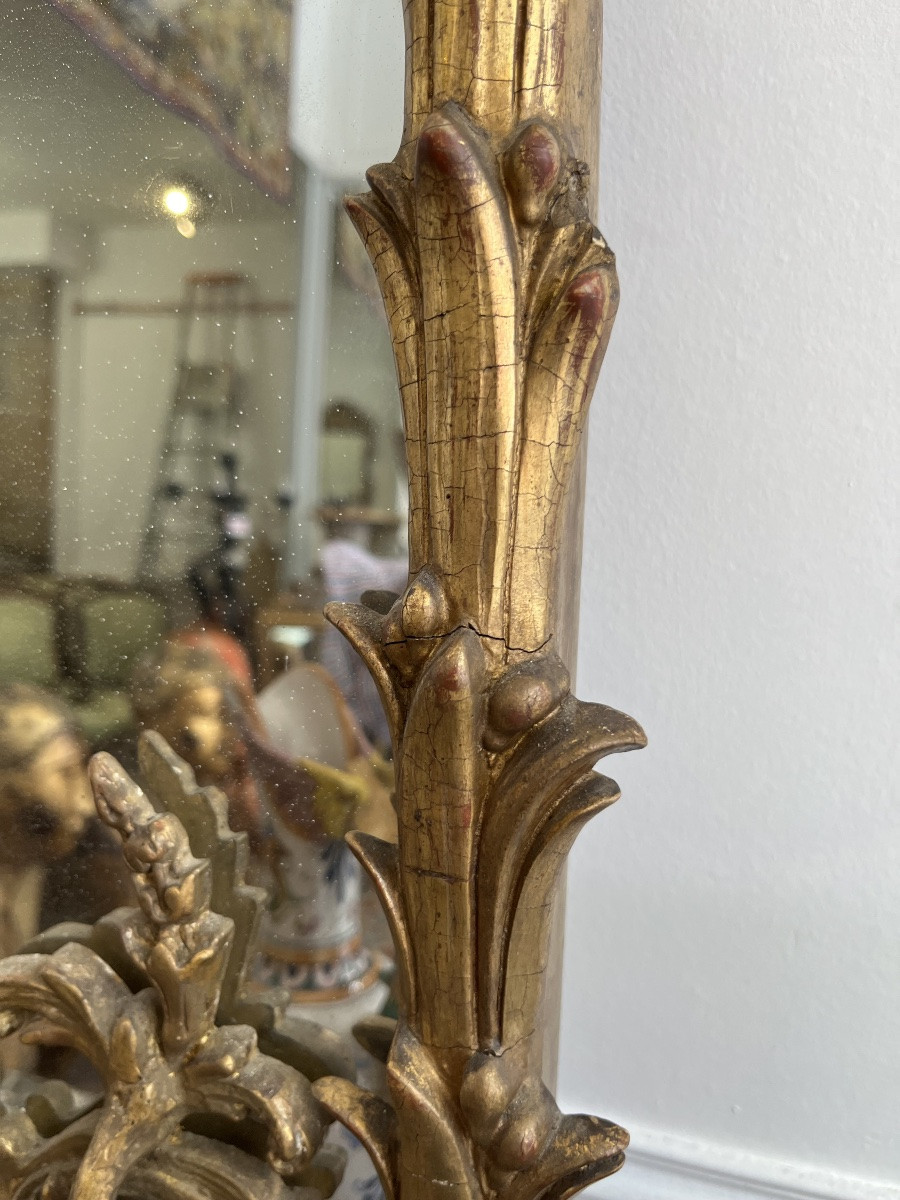 Miroir à parecloses en bois doré style Louis XV-photo-4