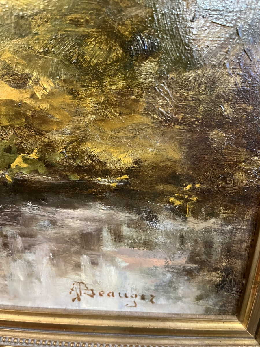 Tableau Huile sur toile «  les lavandières «  signé-photo-2