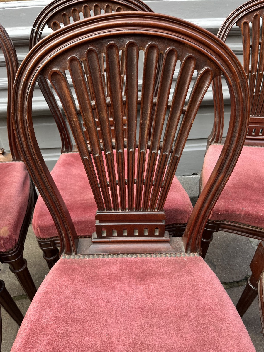 6 Louis XVI Style Chairs With Hot Air Balloon Backs -photo-2