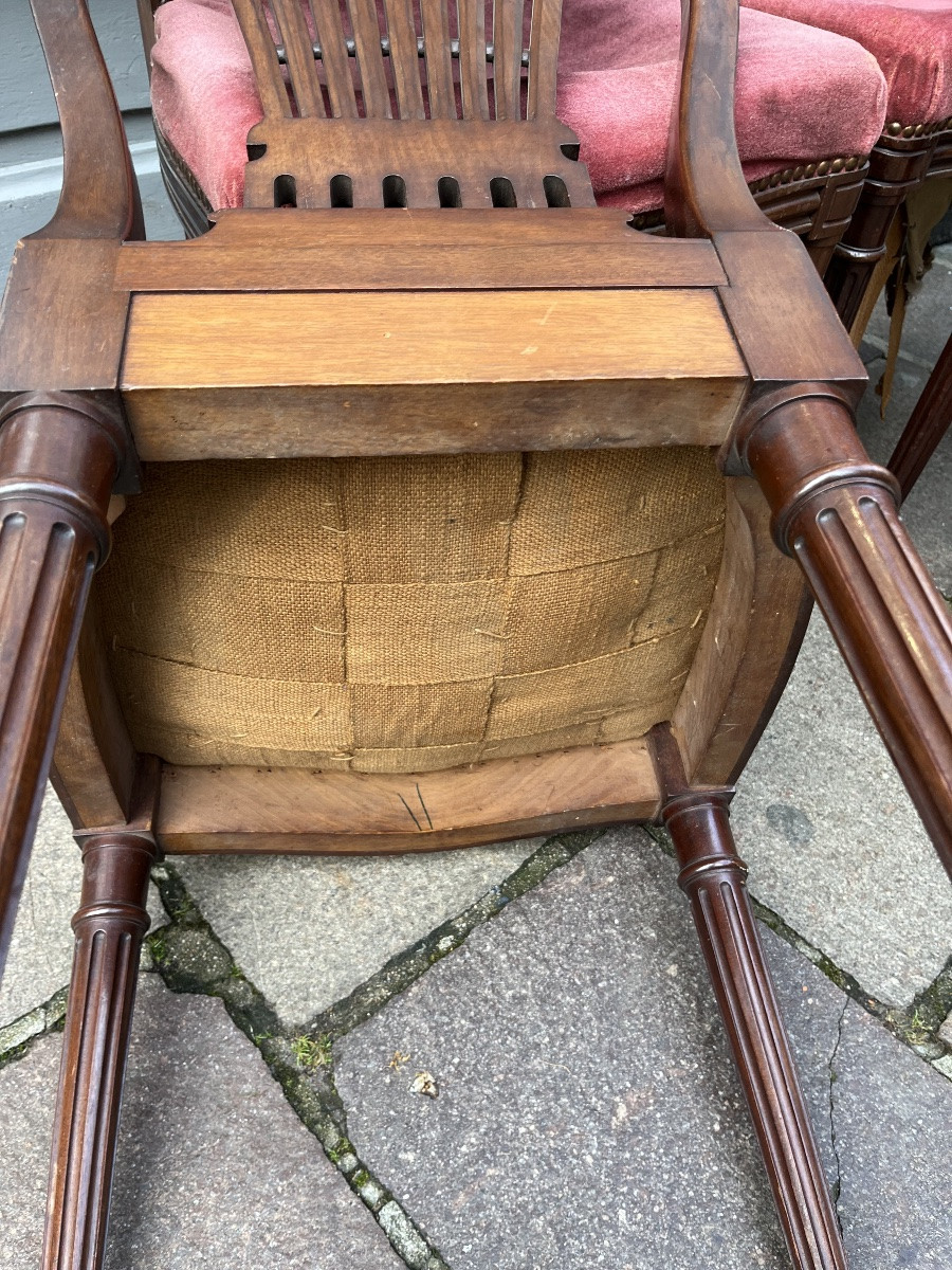 6 Louis XVI Style Chairs With Hot Air Balloon Backs -photo-4