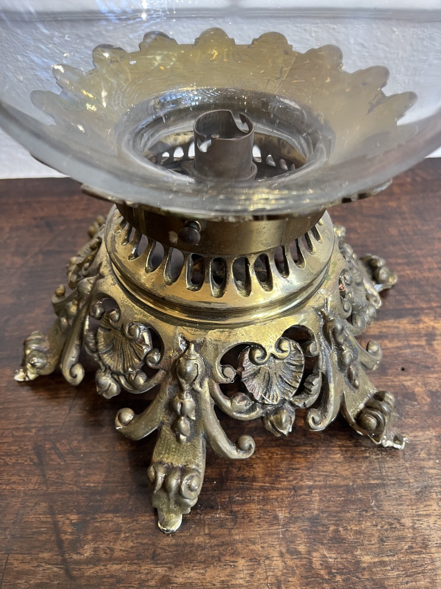 Pair Of Crystal Ceiling Lights With Bronze Mounts, 19th Century -photo-3