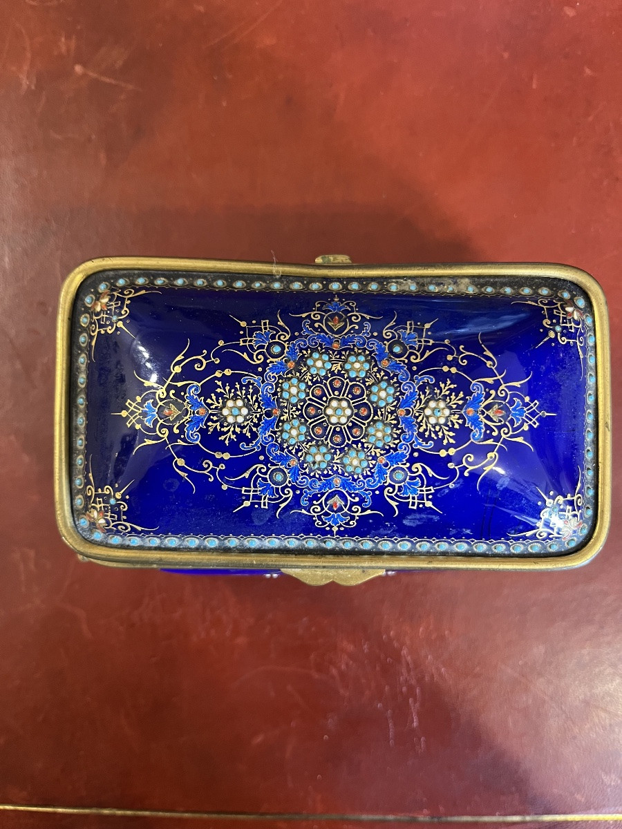 Boîte à Bijoux bronze et émaillée Napoléon III -photo-4