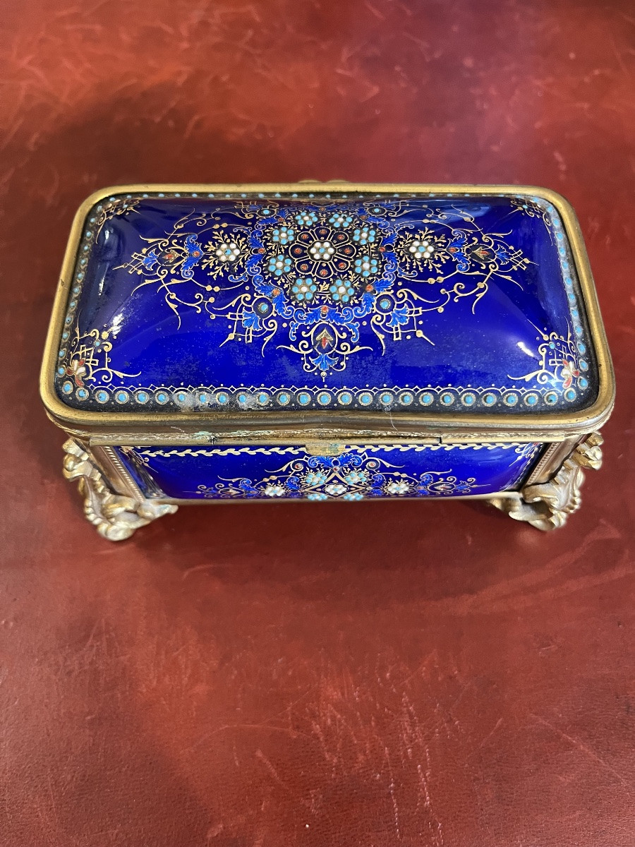 Boîte à Bijoux bronze et émaillée Napoléon III -photo-1