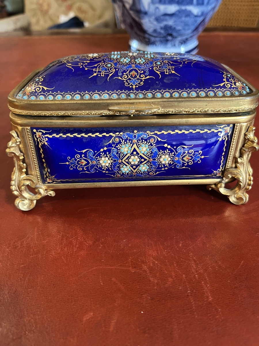 Boîte à Bijoux bronze et émaillée Napoléon III 