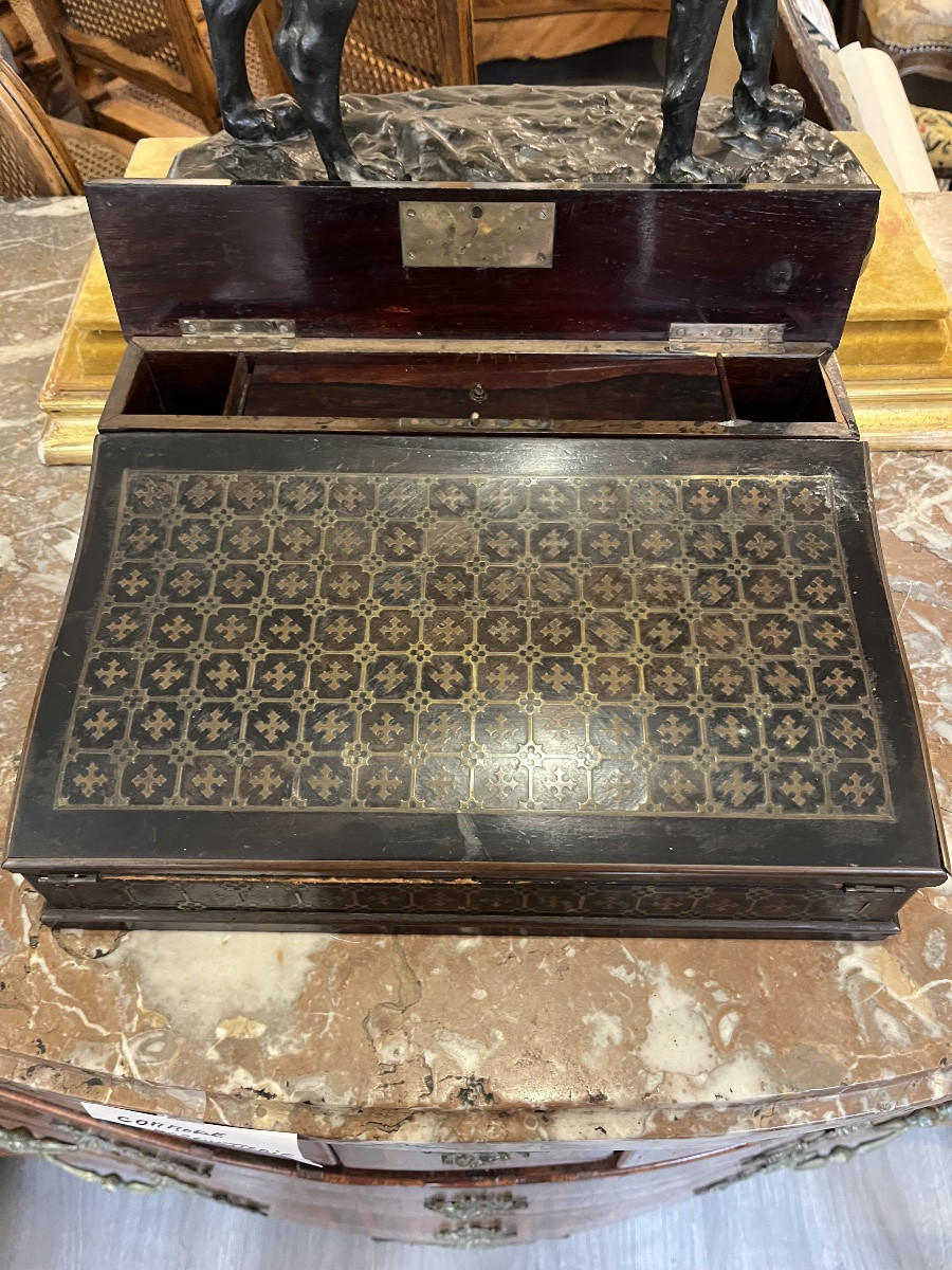 Écritoire  en marqueterie de cuivre Époque Napoléon III -photo-3