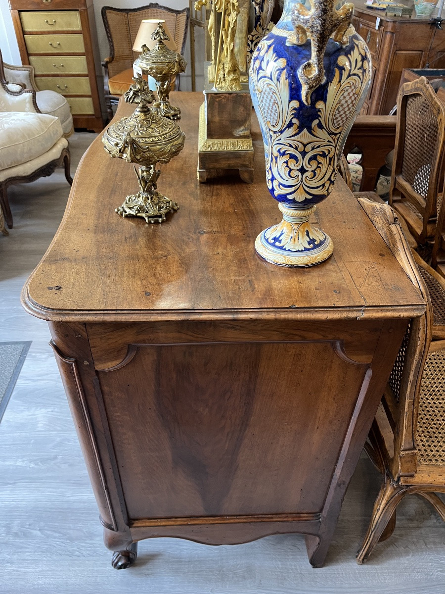 Commode en noyer blond Époque Louis XV 18 éme Siècle -photo-2