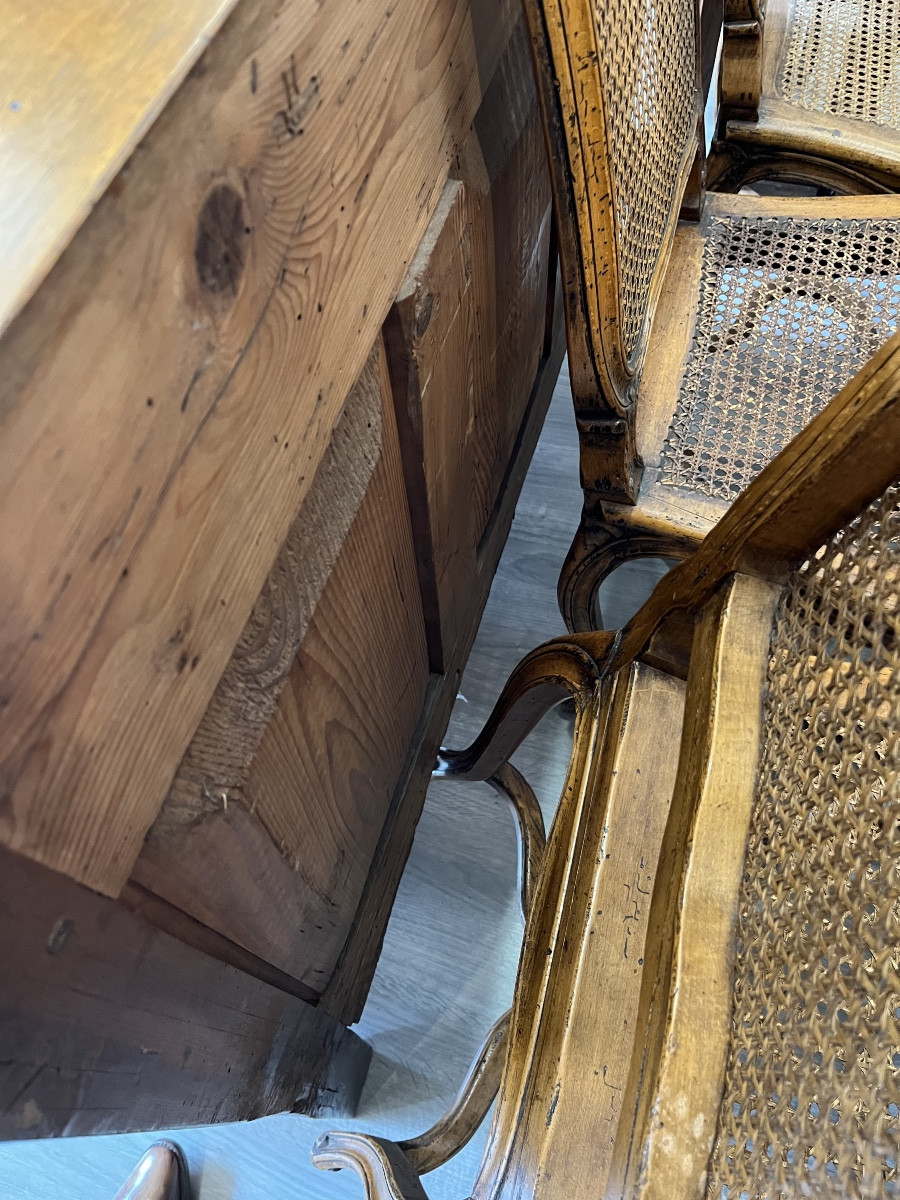 Commode en noyer blond Époque Louis XV 18 éme Siècle -photo-4