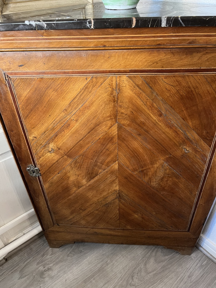 Paire d’encoignures en bois de placage Style Louis XVI 19 éme siècle -photo-3