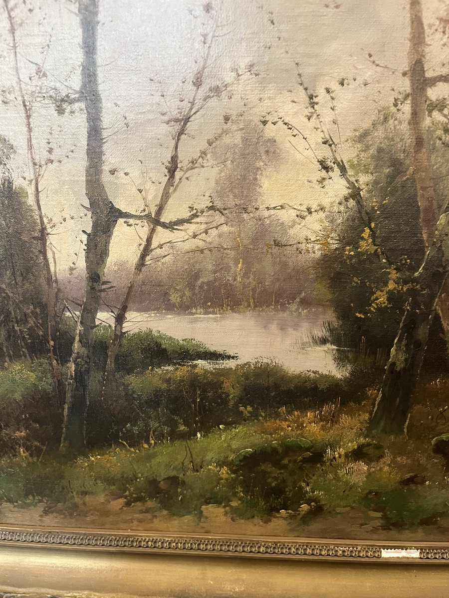 Oil On Canvas Landscape Painting By Galien - Laloue-photo-1