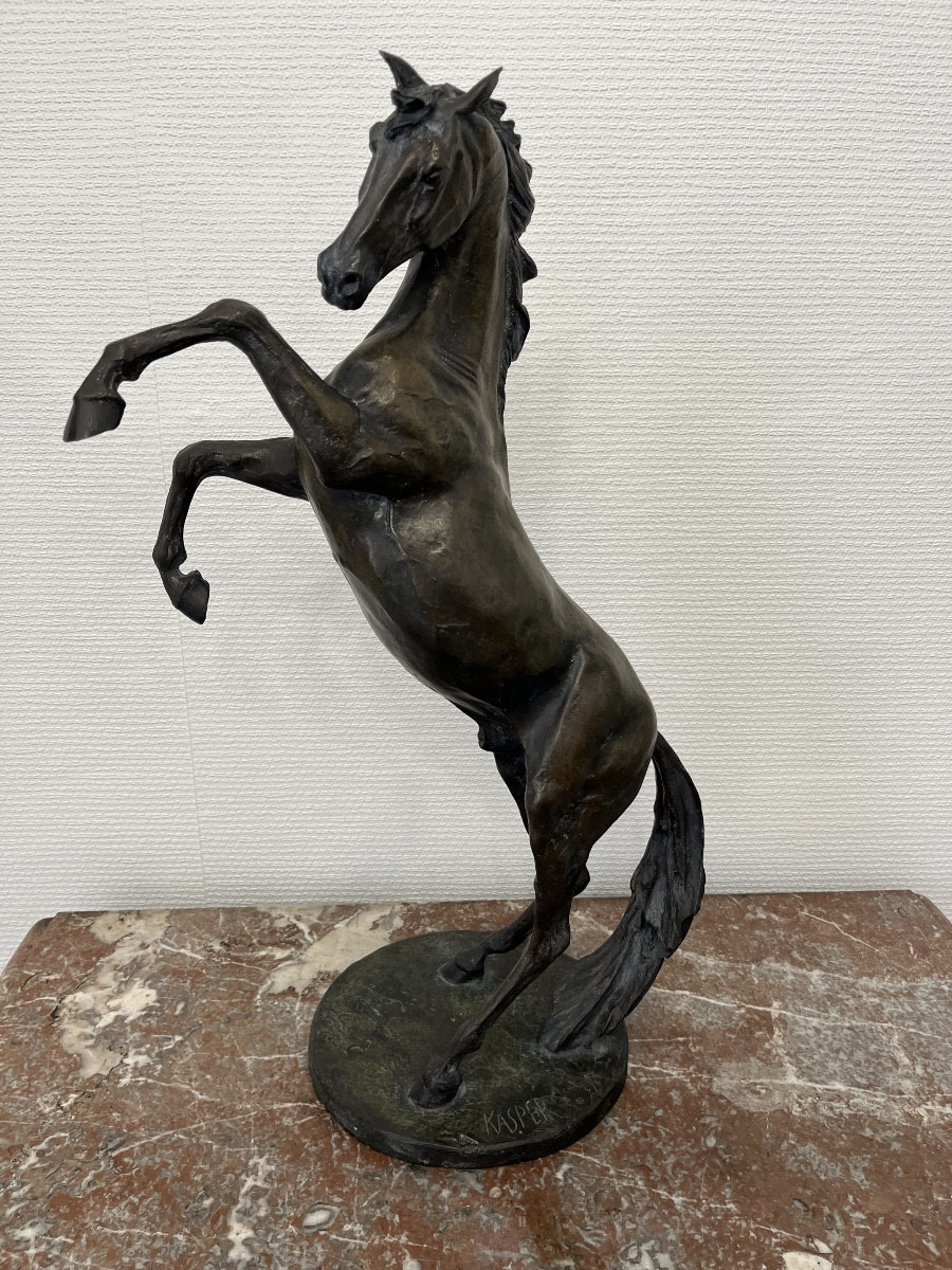 Large Bronze Sculpture Of A Prancing Horse, Signed And Numbered