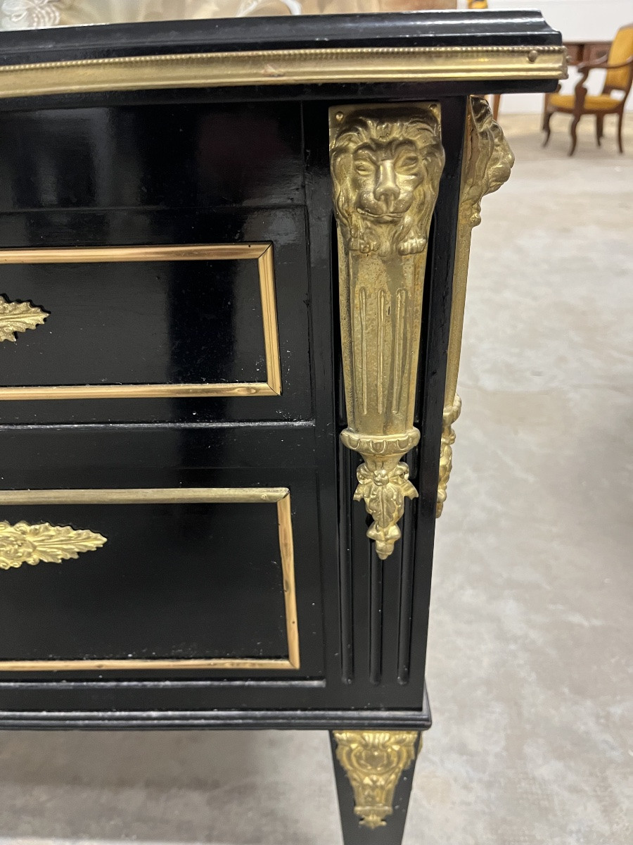 Beau bureau plat ..Ministre style Louis XVI laqué -photo-1